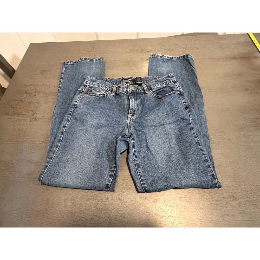 Axcess Liz Claiborne Womens Stretch Relaxed Fit Jeans Blue Medium Wash Size 8